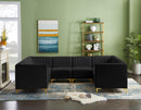 Alina Black Velvet Modular Sectional - Town Of Bargains Furniture - NY