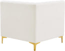 Alina Cream Velvet Corner Chair