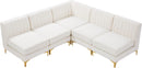 Alina Cream Velvet Modular Sectional - Town Of Bargains Furniture - NY
