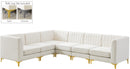 Alina Cream Velvet Modular Sectional - Town Of Bargains Furniture - NY