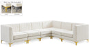 Alina Cream Velvet Modular Sectional - Town Of Bargains Furniture - NY
