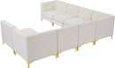 Alina Cream Velvet Modular Sectional - Town Of Bargains Furniture - NY