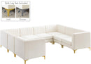 Alina Cream Velvet Modular Sectional - Town Of Bargains Furniture - NY