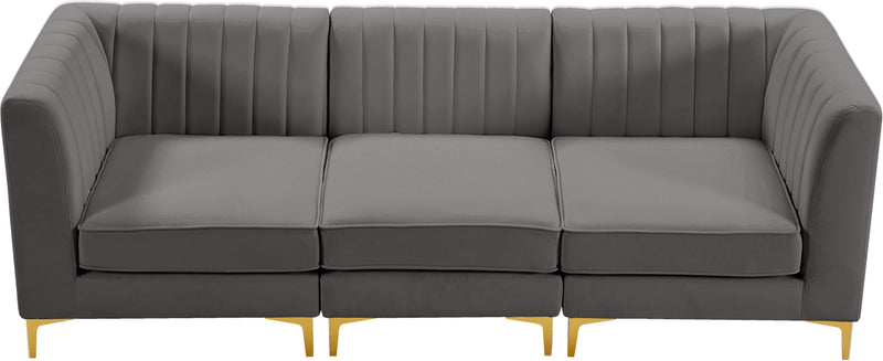 Alina Grey Velvet Modular Sofa