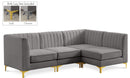 Alina Grey Velvet Modular Sectional - Town Of Bargains Furniture - NY