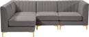 Alina Grey Velvet Modular Sectional - Town Of Bargains Furniture - NY
