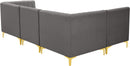 Alina Grey Velvet Modular Sectional - Town Of Bargains Furniture - NY