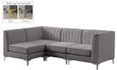 Alina Grey Velvet Modular Sectional - Town Of Bargains Furniture - NY