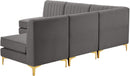 Alina Grey Velvet Modular Sectional - Town Of Bargains Furniture - NY