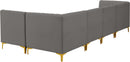 Alina Grey Velvet Modular Sectional - Town Of Bargains Furniture - NY