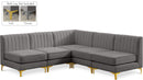 Alina Grey Velvet Modular Sectional - Town Of Bargains Furniture - NY