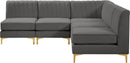 Alina Grey Velvet Modular Sectional - Town Of Bargains Furniture - NY