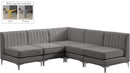 Alina Grey Velvet Modular Sectional - Town Of Bargains Furniture - NY