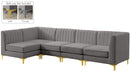 Alina Grey Velvet Modular Sectional - Town Of Bargains Furniture - NY