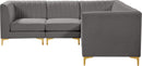 Alina Grey Velvet Modular Sectional - Town Of Bargains Furniture - NY