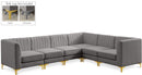 Alina Grey Velvet Modular Sectional - Town Of Bargains Furniture - NY