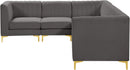 Alina Grey Velvet Modular Sectional - Town Of Bargains Furniture - NY