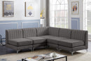 Alina Grey Velvet Modular Sectional - Town Of Bargains Furniture - NY