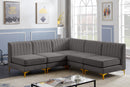 Alina Grey Velvet Modular Sectional - Town Of Bargains Furniture - NY