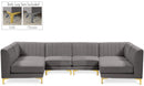 Alina Grey Velvet Modular Sectional - Town Of Bargains Furniture - NY