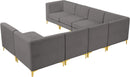 Alina Grey Velvet Modular Sectional - Town Of Bargains Furniture - NY