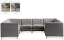Alina Grey Velvet Modular Sectional - Town Of Bargains Furniture - NY