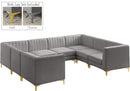 Alina Grey Velvet Modular Sectional - Town Of Bargains Furniture - NY