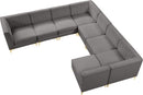 Alina Grey Velvet Modular Sectional - Town Of Bargains Furniture - NY