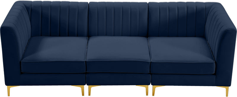 Alina Navy Velvet Modular Sofa