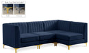 Alina Navy Velvet Modular Sectional - Town Of Bargains Furniture - NY