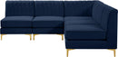 Alina Navy Velvet Modular Sectional - Town Of Bargains Furniture - NY