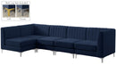 Alina Navy Velvet Modular Sectional - Town Of Bargains Furniture - NY