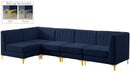 Alina Navy Velvet Modular Sectional - Town Of Bargains Furniture - NY
