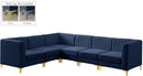 Alina Navy Velvet Modular Sectional - Town Of Bargains Furniture - NY