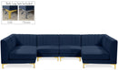 Alina Navy Velvet Modular Sectional - Town Of Bargains Furniture - NY