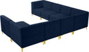 Alina Navy Velvet Modular Sectional - Town Of Bargains Furniture - NY