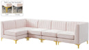 Alina Pink Velvet Modular Sectional - Town Of Bargains Furniture - NY