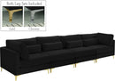 Julia Black Velvet Modular Sofa (4 Boxes) - Town Of Bargains Furniture - NY