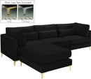 Julia Black Velvet Modular Sectional (4 Boxes) - Town Of Bargains Furniture - NY