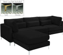 Julia Black Velvet Modular Sectional (4 Boxes) - Town Of Bargains Furniture - NY
