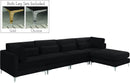 Julia Black Velvet Modular Sectional (5 Boxes) - Town Of Bargains Furniture - NY
