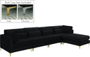Julia Black Velvet Modular Sectional (5 Boxes) - Town Of Bargains Furniture - NY