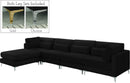 Julia Black Velvet Modular Sectional (5 Boxes) - Town Of Bargains Furniture - NY
