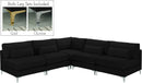 Julia Black Velvet Modular Sectional (5 Boxes) - Town Of Bargains Furniture - NY