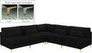 Julia Black Velvet Modular Sectional (5 Boxes) - Town Of Bargains Furniture - NY