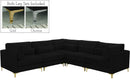 Julia Black Velvet Modular Sectional (5 Boxes) - Town Of Bargains Furniture - NY