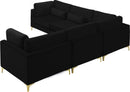 Julia Black Velvet Modular Sectional (5 Boxes) - Town Of Bargains Furniture - NY