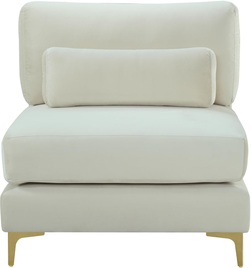 Julia Cream Velvet Modular Armless Chair