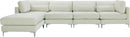 Julia Cream Velvet Modular Sectional (5 Boxes) - Town Of Bargains Furniture - NY