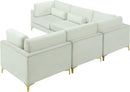 Julia Cream Velvet Modular Sectional (5 Boxes) - Town Of Bargains Furniture - NY